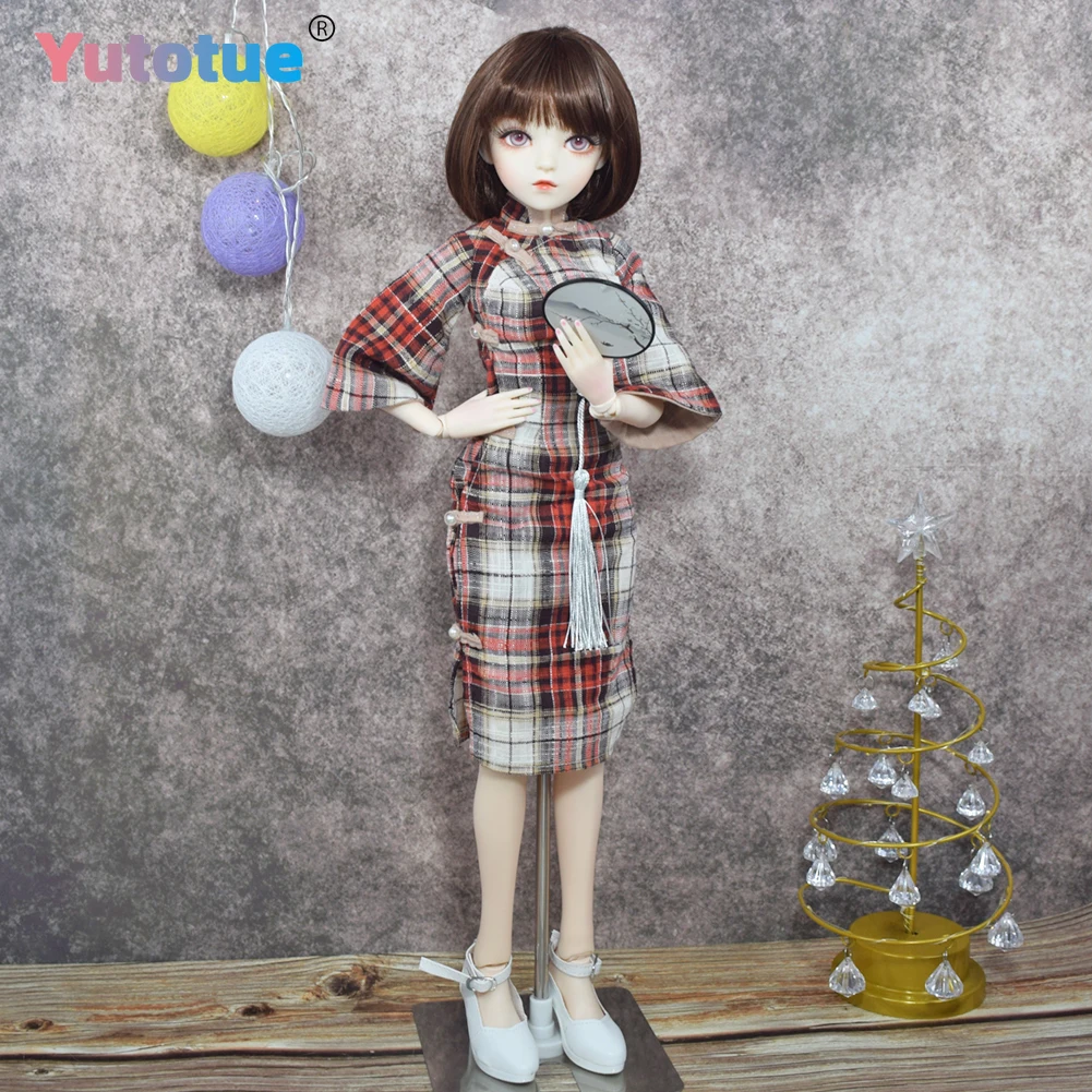 YUTOTUE 1/3 BJD Doll Toy 24 inch Girl Doll with Removable Cheongsam Outfits Brown Wigs