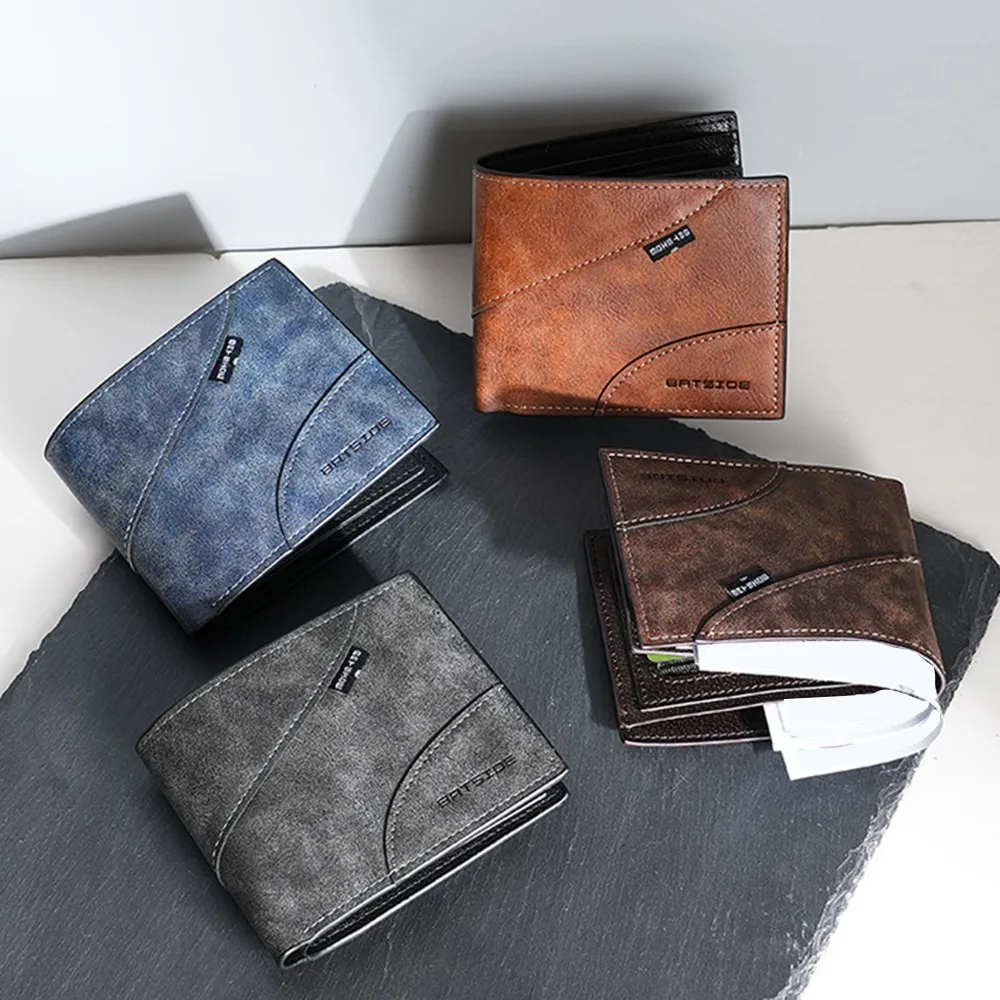 

Portable PU Leather Men's Wallet Multi-functional Square Short Card Bag Large Capacity Luxury Credit Card Holder Business