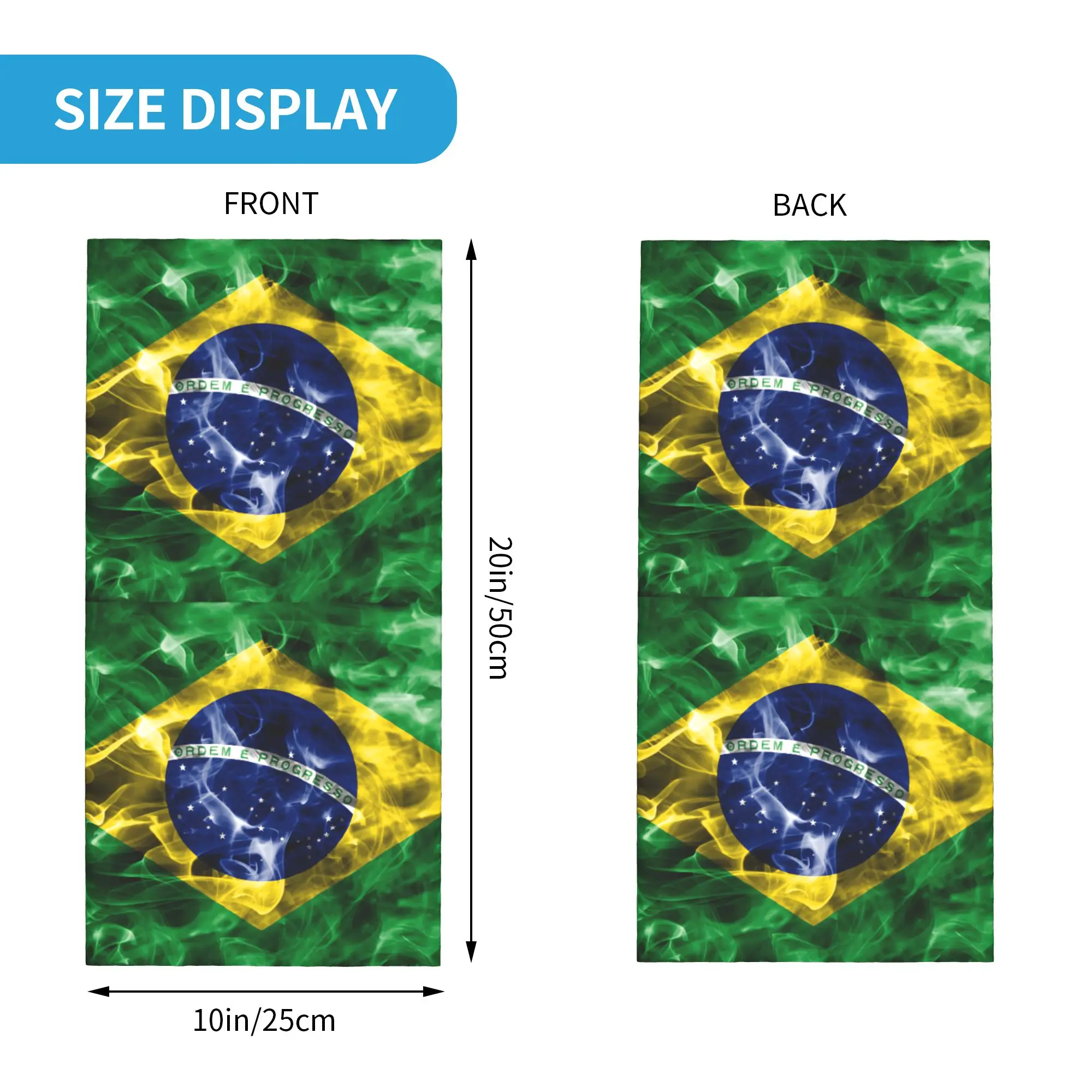 Brazil Flag Brazilian Flag Winter Headband Neck Warmer Women Men Ski Hunting Tube Scarf  Face Bandana Gaiter