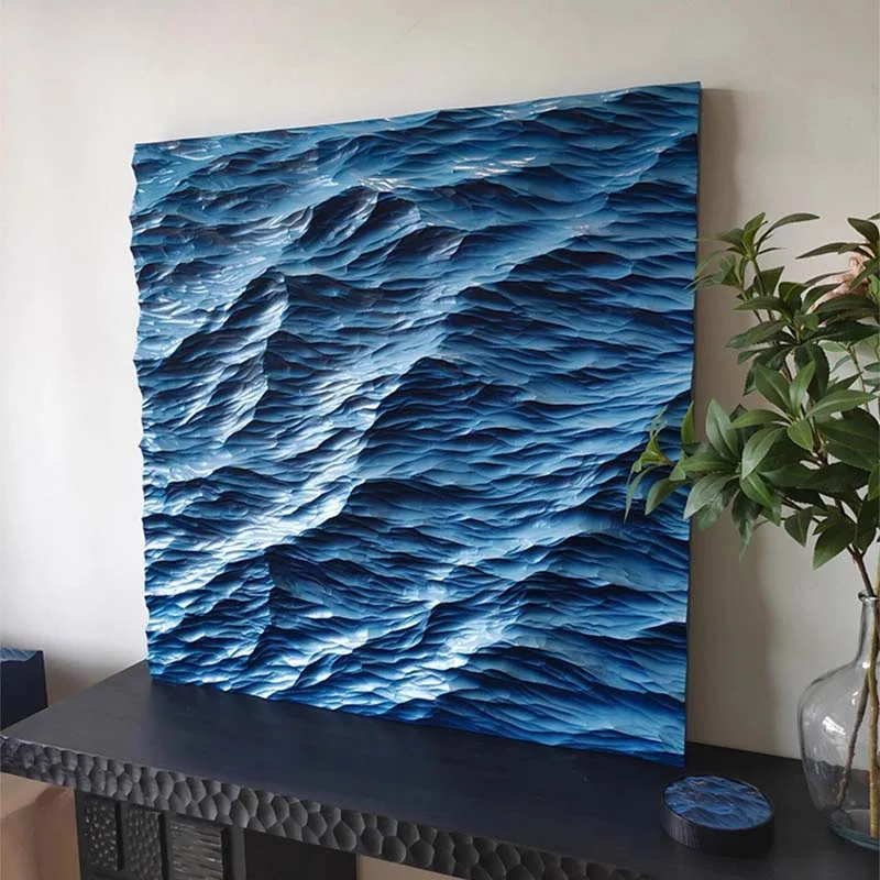 Kreative Welle Blau Meer Wandbild Wohnzimmer Hintergrund Wand Hängen Platz Blaue Welle Meer Wandbild Moderne Wand Hängen Hause Dekoration