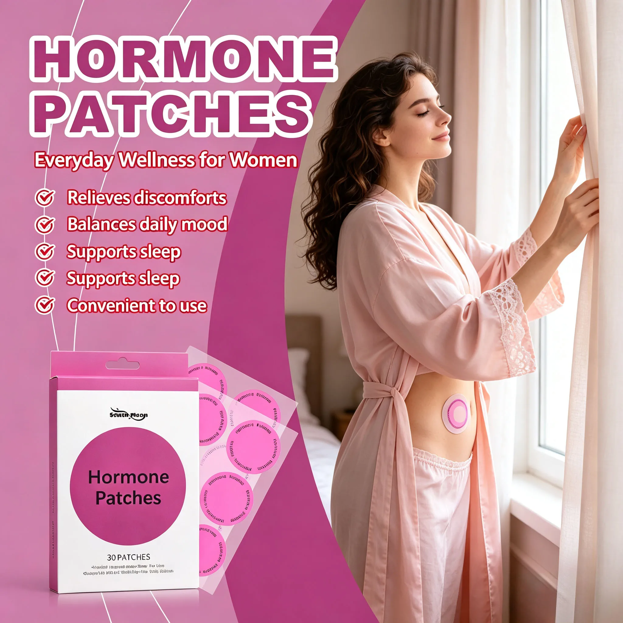 30/60/90pcs Hormone Balance Transdermal Patches Improve Fatigue Mood Swings Relieve Menopause Women Hormonal Support Patches