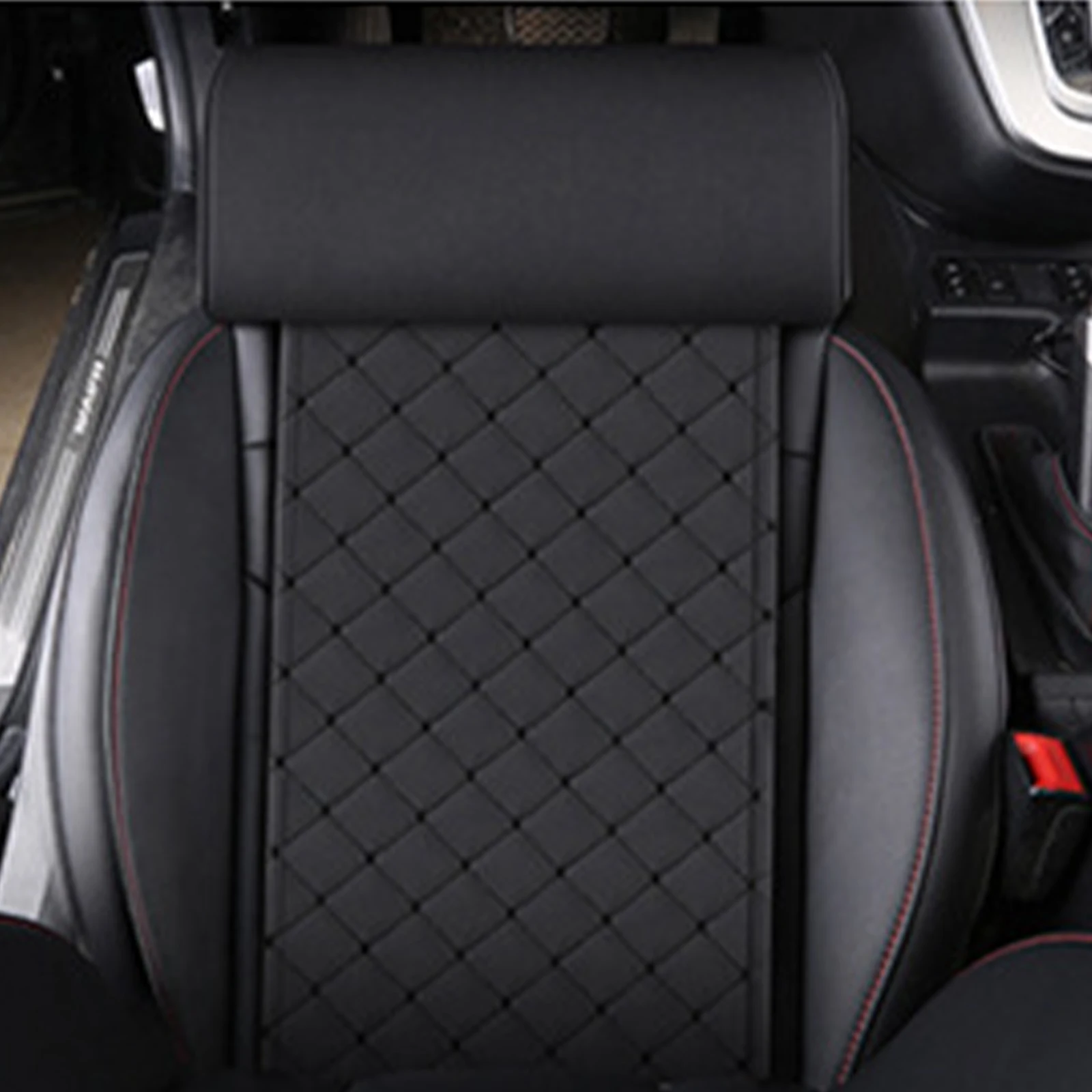 Leather Car Seat Extender Cushion Leg Support Pillow Memory Foam Knee Pad Long-Distance Driving Office Home Driver Protector Mat