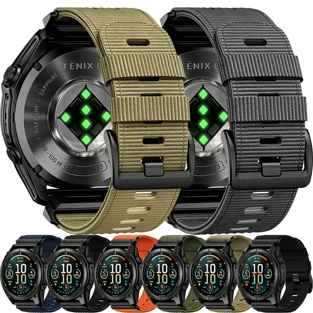 For Garmin Fenix 9 51mm Nylon WatchBand 22 26mm QuickFit Strap For Garmin Fenix 9 8 7 7X Pro 6 6X Pro 5 5X 965 955 Epix Pro Gen2