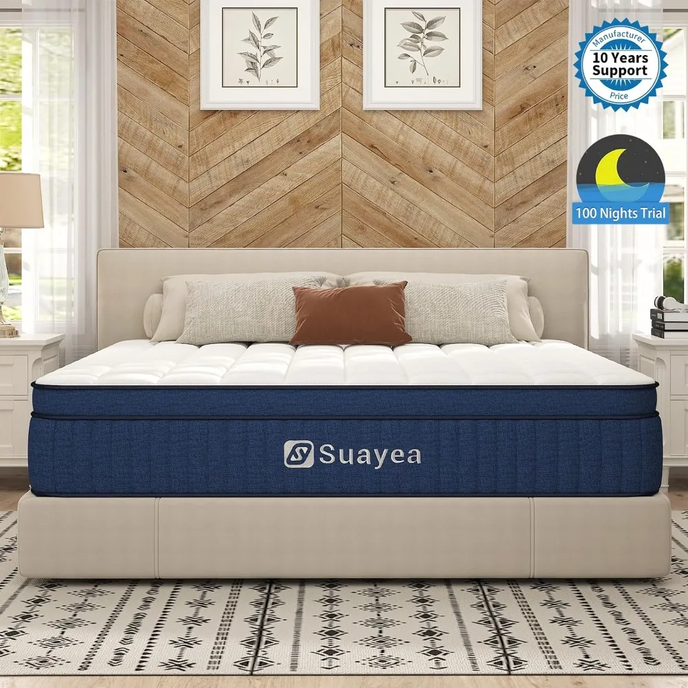 King Mattress, 12 Inch King Size Mattress in A Box, Ultimate Motion Isolation with Memory Foam Skin-friendly and Breathable