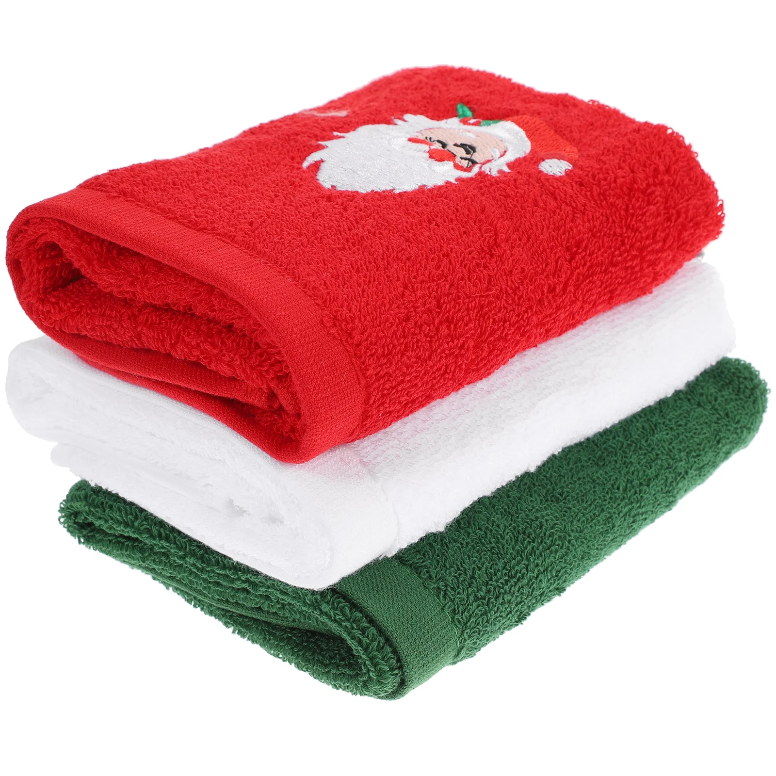 

3Pcs Christmas Embroidered Cotton Face Towels Soft Comfortable Breathable Face Washing Towels Gift Cotton Towel