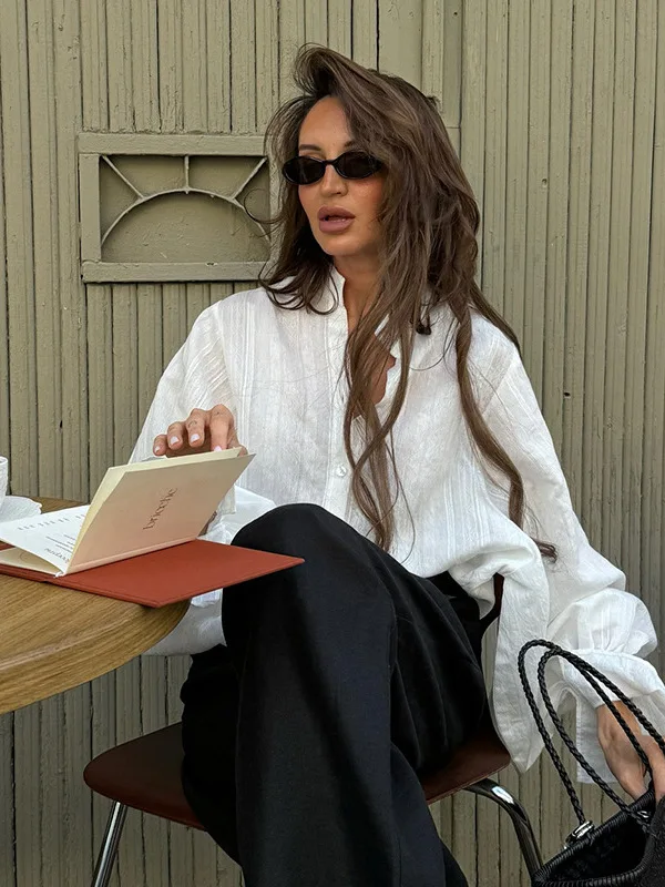 Faion Casual Loose Long Sve Women's Top Breathable Comfortable Faionable Loose Fit Long irt Girls Daily Wear