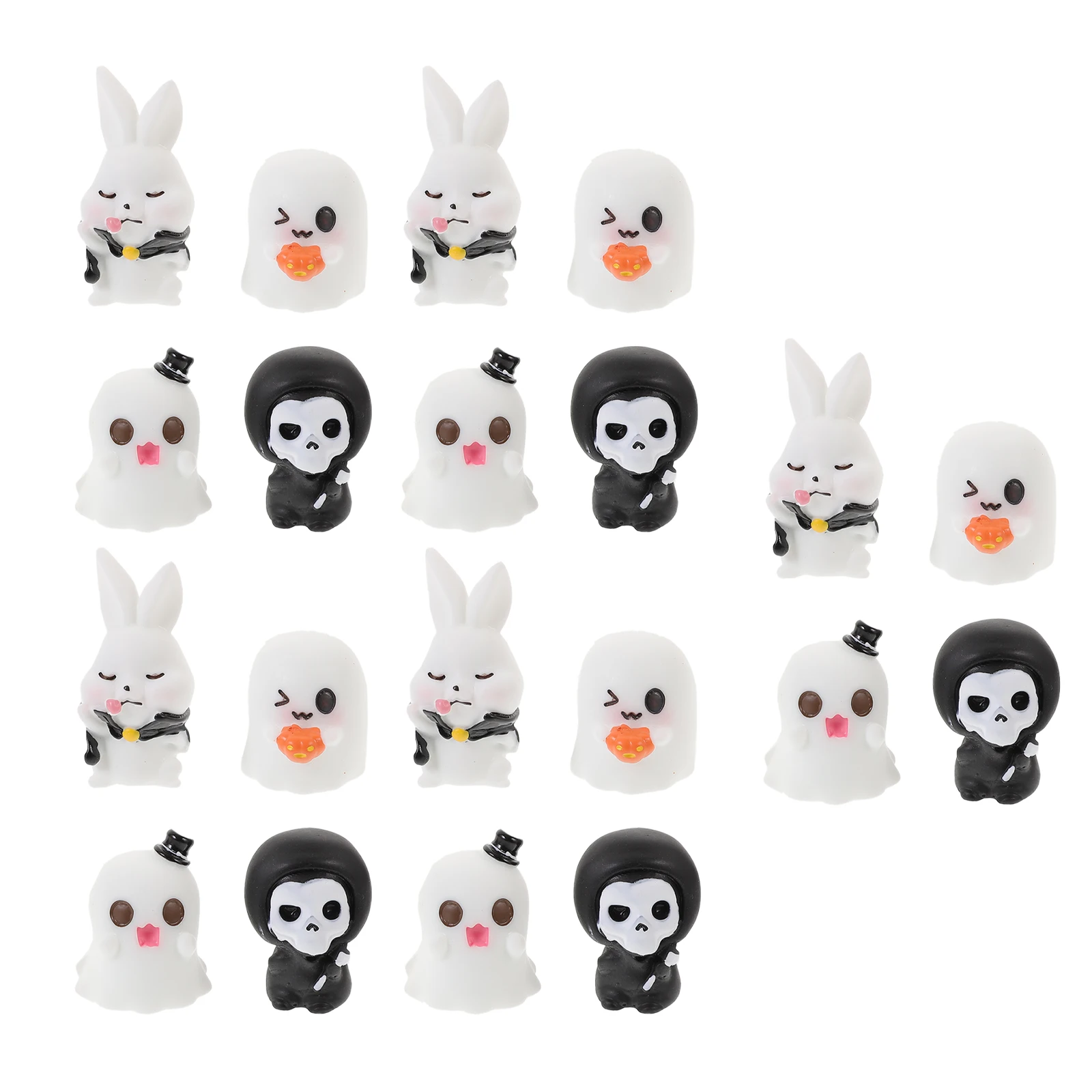 

20pcs Halloween Resin Miniatures Miniature Ornament Cute Figures House Outdoor Micro Landscape Decor Halloween Party Props