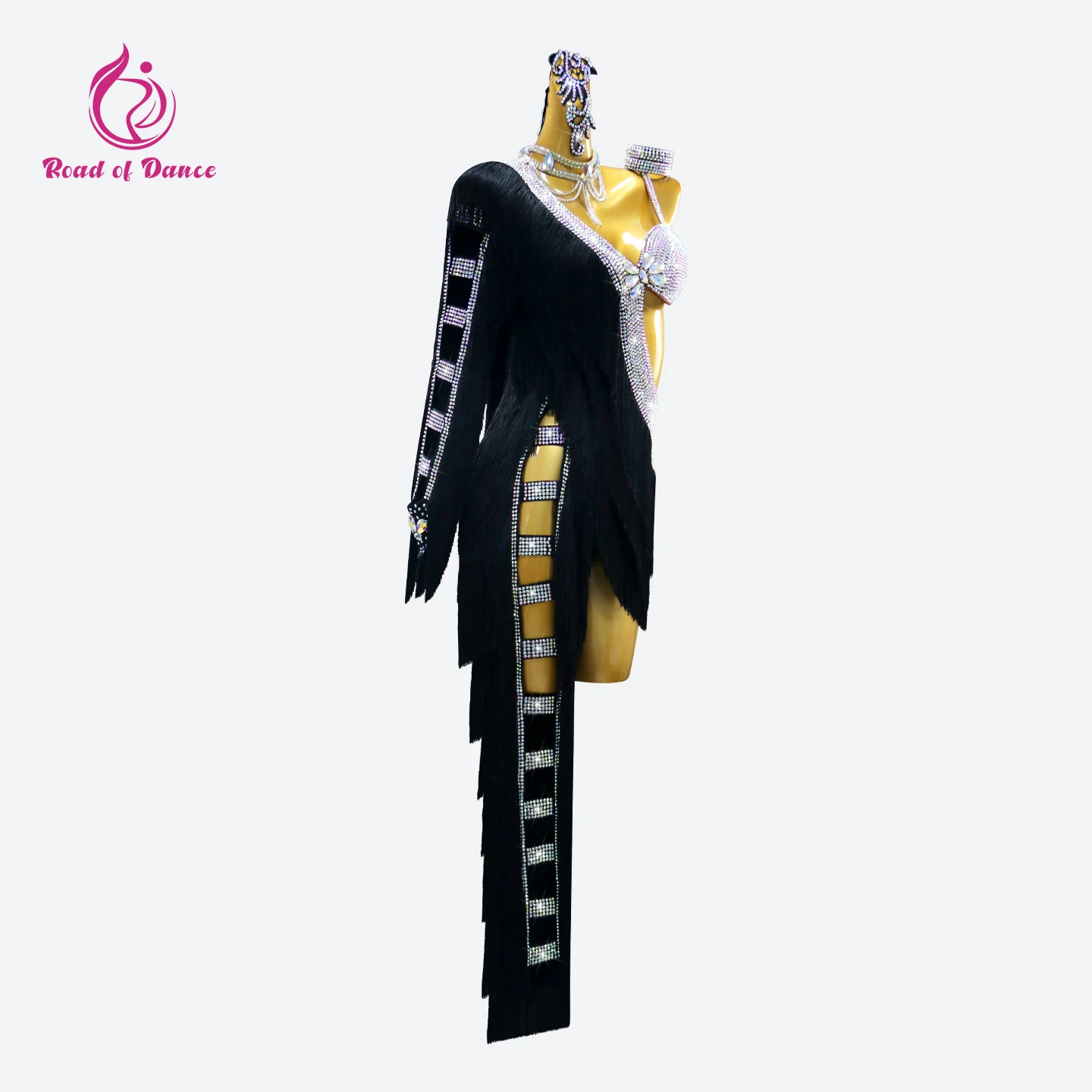 Costume de danse latine pour femmes, tenue de sport sur scène, vêtements de compétition pour filles, robe longue, nouvelle soirée, pantalon de bal Midi, 2025