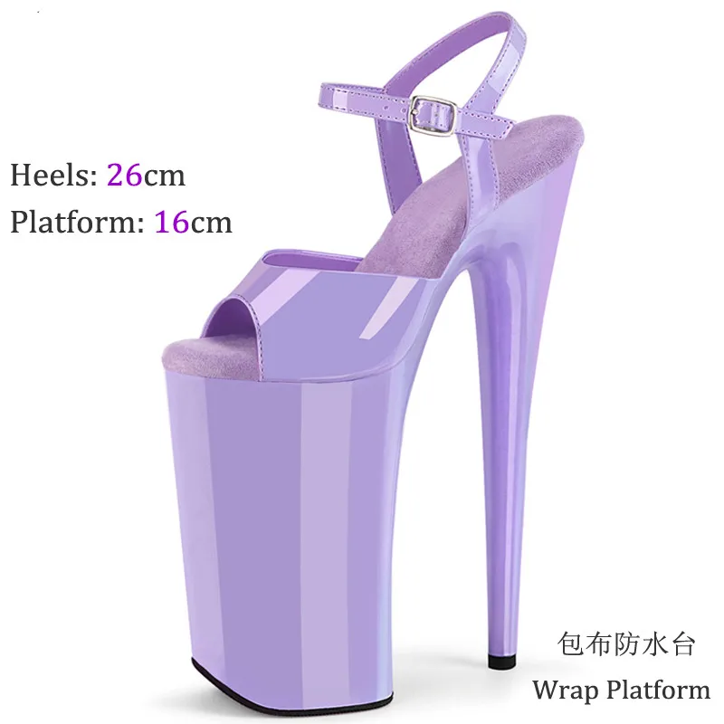 

Nightclub Sexy Pole Dance 26CM Gladiator Sandals Black Matte Stripper Shoes Summer Women Model Show Platform High Heels