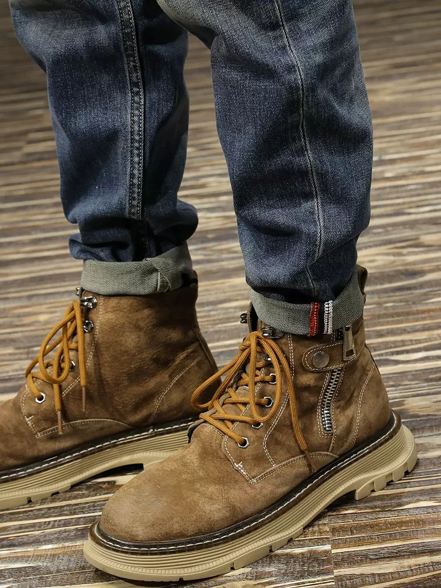 Italian Style Fashion Men Jeans Retro Blue High Quality Stretch Elastic Slim Fit Ripped Jeans Men Vintage Designer Pants Hombre