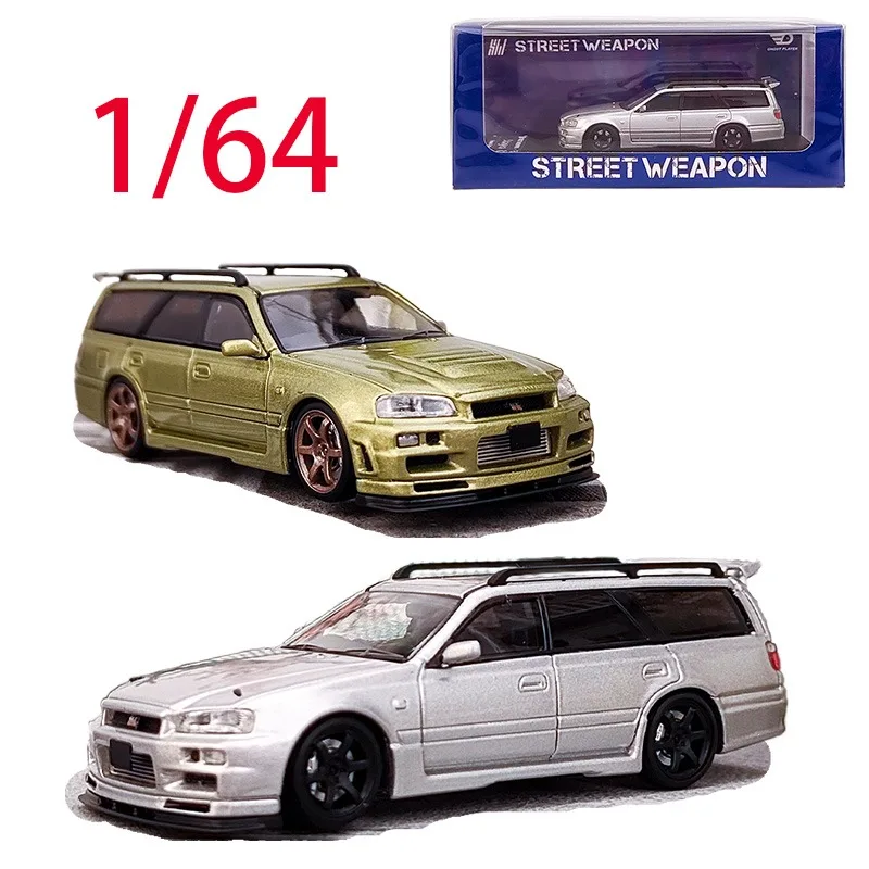 

SW литой под давлением масштаб 1/64 модель автомобиля Nissan из сплава Nissan R34 Wagon Stagea 260RS игровые транспортные средства игрушки для мальчиков оригинальная коллекция коробок