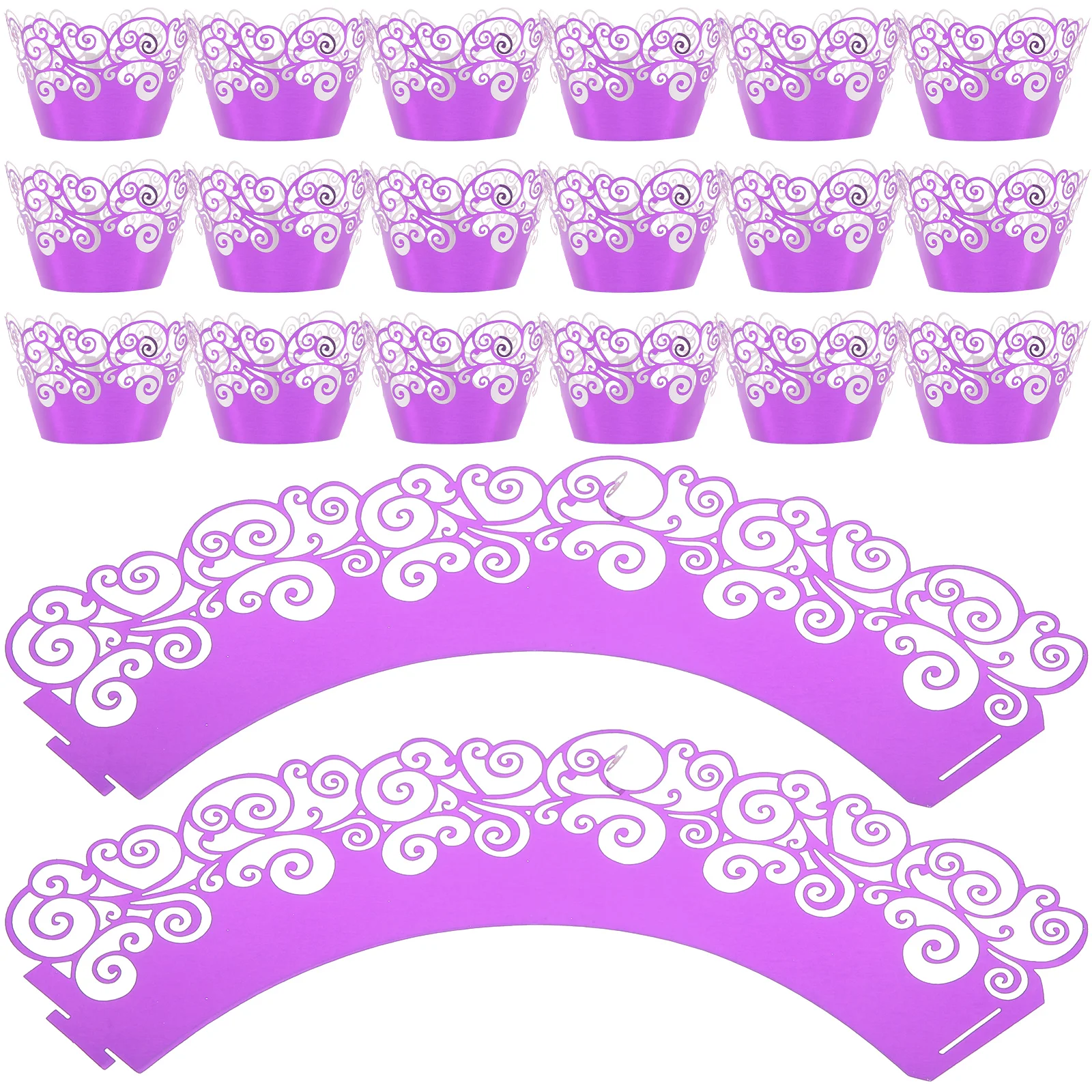 

50 Pcs Aluminum Foil Cup Hollow Out Cupcake Liners Cups Wrappers Muffin Elegant