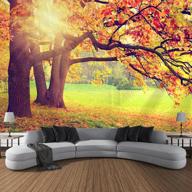 

Landscap Tree Forest Tapestry Wall Hanging Room Hoom Decor Hippie Boho Large Fabric Tapestry Bedroom Aesthetic Cloth Blanket