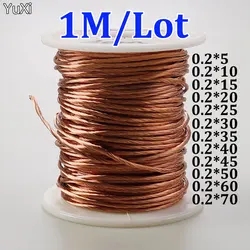 1M 0.2x5 0.2x10 0.2x20 0.2x30 0.2x50 0.2x60 0.2x70 Strands Litz Wire Enameled Copper Wire Litz Crystal Wires Diameter 0.2mm