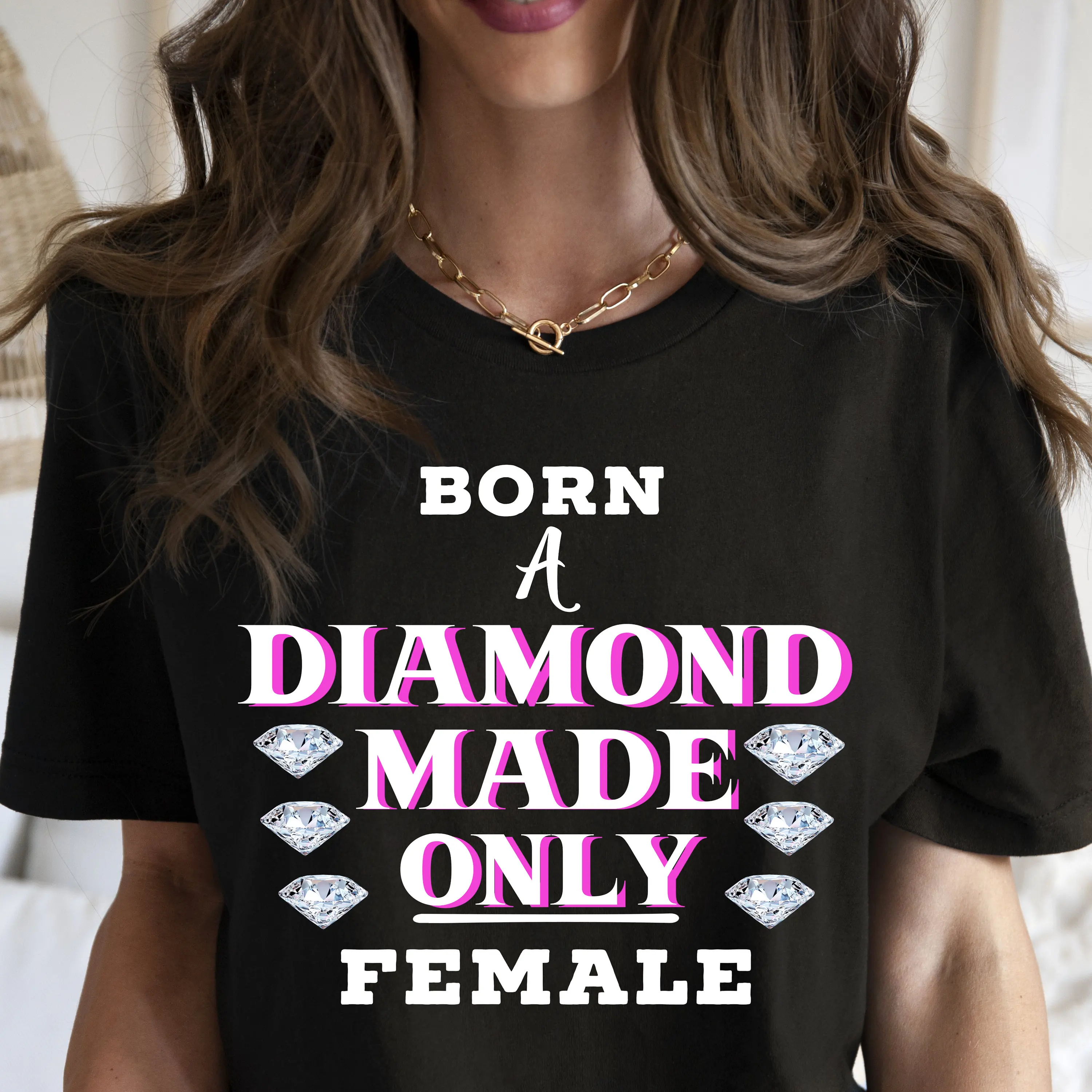 Diamond T Shirt Made Only Bella Canvas for Mom Women Her Rhinestones