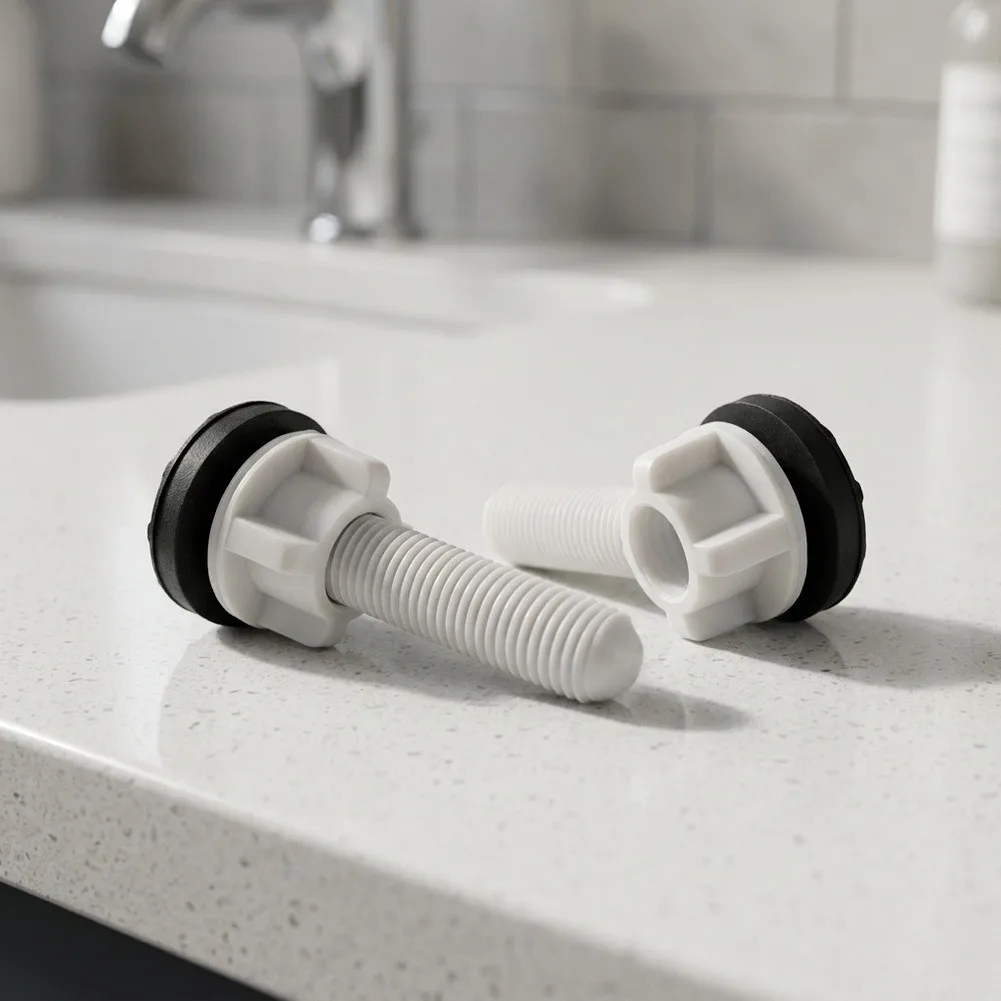 For 2 Pack Plastic and Rubber Toilet Seat Mounting Hardware Includes Bolts Nuts Washers 80mm Length 10mm Thread Diameter