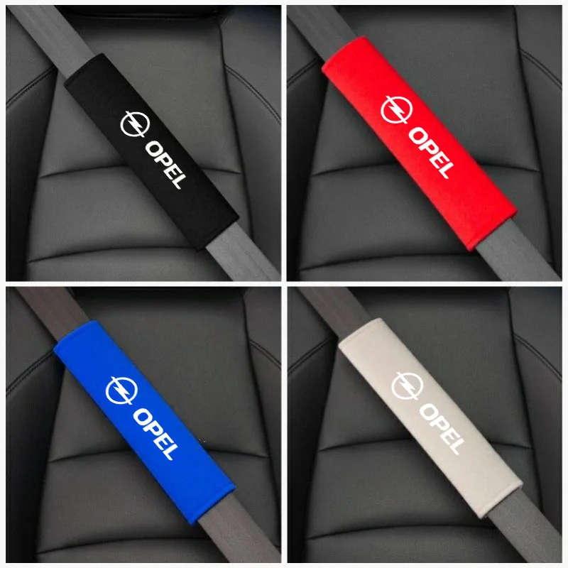 2pcs Car Seat Belt Cover Shoulder Pads Auto Interior Decoration Accessories Case For Opel OPC LINE Astra Insignia Corsa Mokka