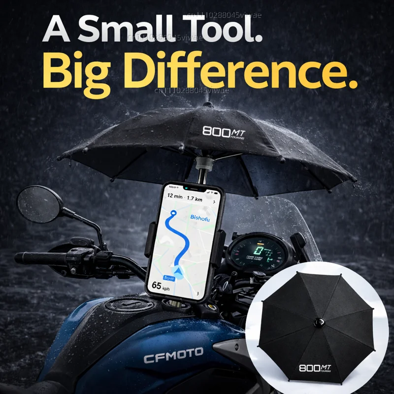 

For CFMOTO 800MT Motorcycle Phone Umbrella Holder Waterproof Sunshade Anti Glare Rainproof Handlebar GPS Mount
