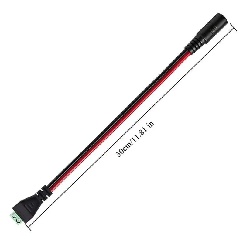 High Conductivity DC Power Cable 5.5x2.1mm to 2Pin Screw Terminal Block Adapter for CCTV Monitoring System