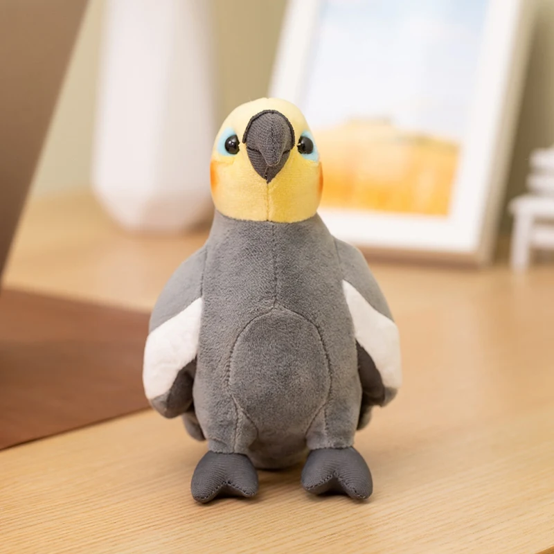 

17cm Cute Lifelike Parrot Plush Stuffed Animal Toy Soft Kawaii Simulation Gray Bird Dolls for Children Girls Baby Birthday Gift