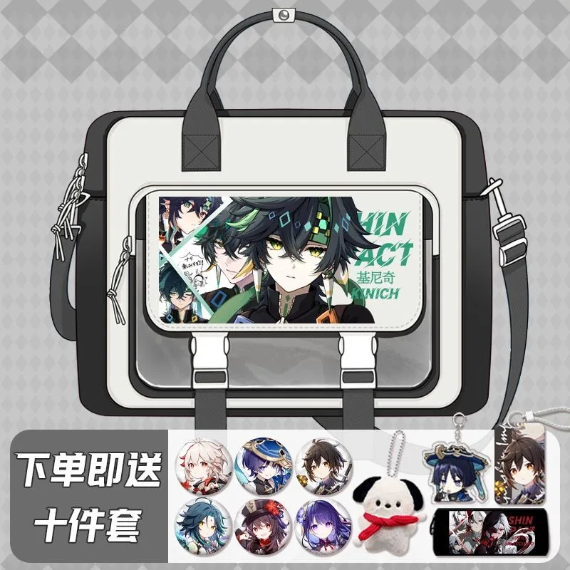 

Game Genshin Impact Cosplay Kinich Sethos Kachina Mavuika Xilonen Polyester Cartoon Bag Campus Student Handbag Backpack