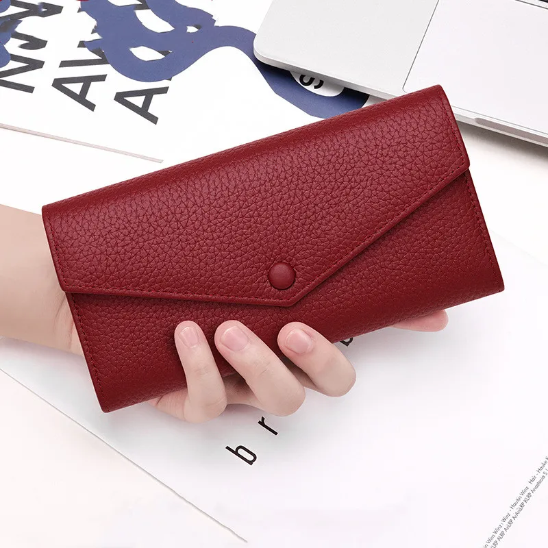 

Fashion Luxury Women's Wallets Brand Designer Genuine Leather Wallet Card Holder Clutch Bag Phone Purse RFID Wallets for Women