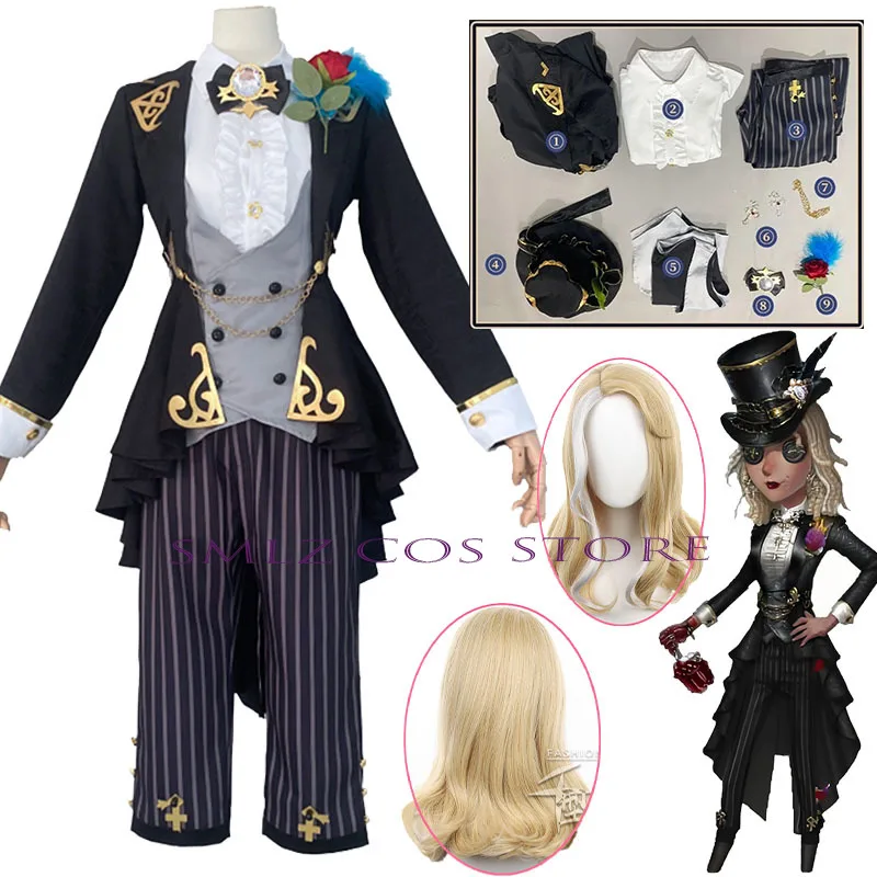 

Demi Bourbon Wine Of Verdict Cosplay Identity V Barmaid Cosplay Costume Woman Coat Vest Pants Hat Gloves Suit for Women