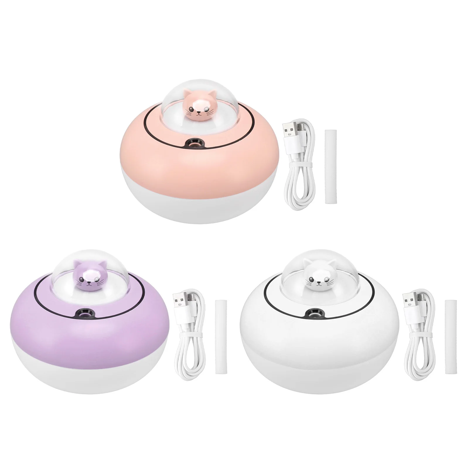 Mini Humidifier Cute Cat Sculpture Portable Quiet Desktop Air Humidifier for Home Office USB Plug in