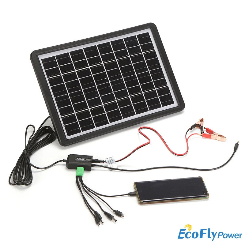 

6V 16V 3W 8W 15W Portable Small Solar Panel USB DC Type-C Port for Outdoor Emergency Charging of Mobile Phone Charging Battery