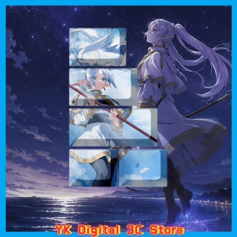 Frieren Theme Anime Keycaps Mechanical Keyboard Original PBT Custom Cute Keycaps PC Game Keyboard Accessories Collection Gift