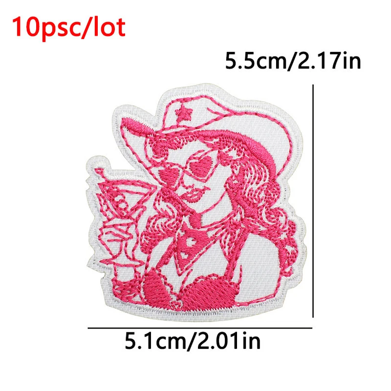 10Pcs/Lot Western Cowboys Embroidery Patch Iron-On Patches For Clothing Cowgirl Embroidered Patches On Clothes Backpack Decor