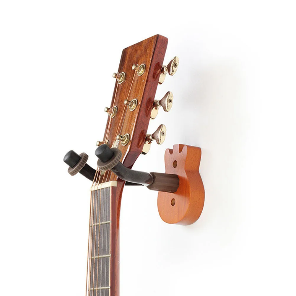 Rak Gitar yang Dipasang di Dinding Tempat Besi Beech yang Tahan Lama Tempat Penyimpanan Dinding yang Nyaman untuk Alat Musik Ukulele Biola Erhu