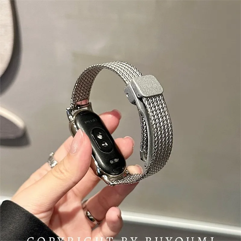 Magnetic Buckle Bracelet for Xiaomi Mi Band 9/8 Strap for Mi Band 8 Strap Stainless Steel Band Miband9/8 for xiaomi 9 Accessorie