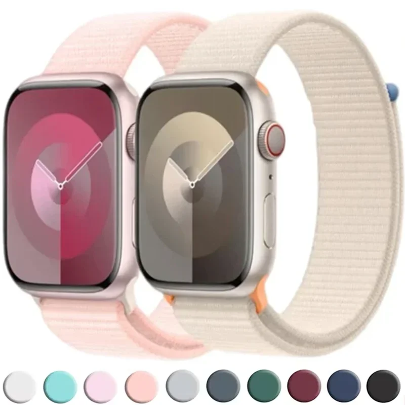 Correa de nailon para Apple Watch Band 44mm 40mm 45mm 41mm 49mm 42mm 38m 42 46 Mm pulsera iWatch Series 9 8 7 SE 6 5 4 10 Ultra 3 2 1