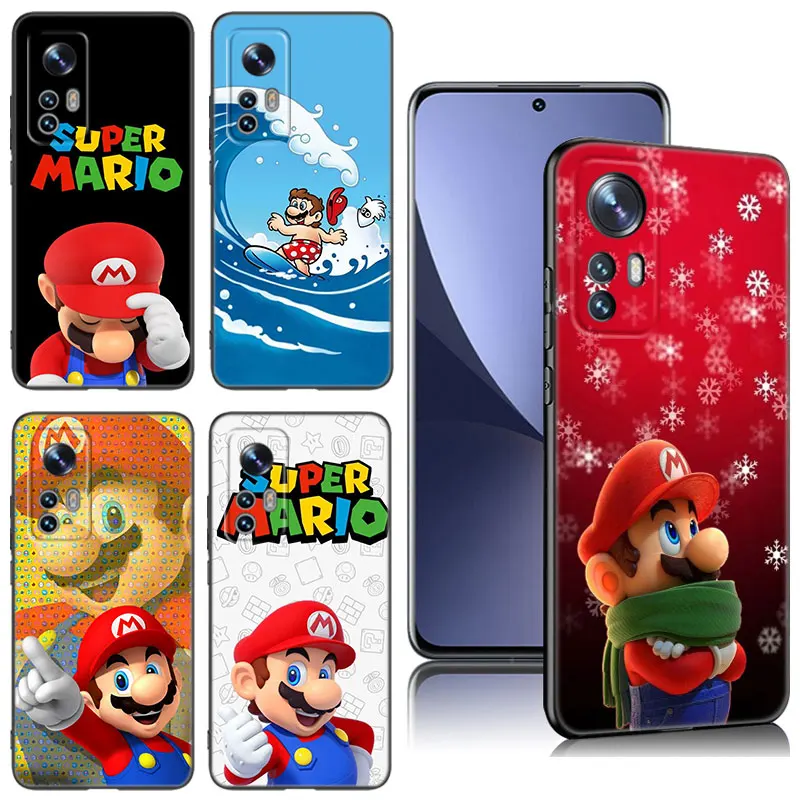 Game Super M-Mario Black Silicone Phone Case For Xiaomi Mi 9 SE 8 10T 11 12 13 Lite 9T 11T 12S 12T 13T 14 Pro 5G NE 11i 12X