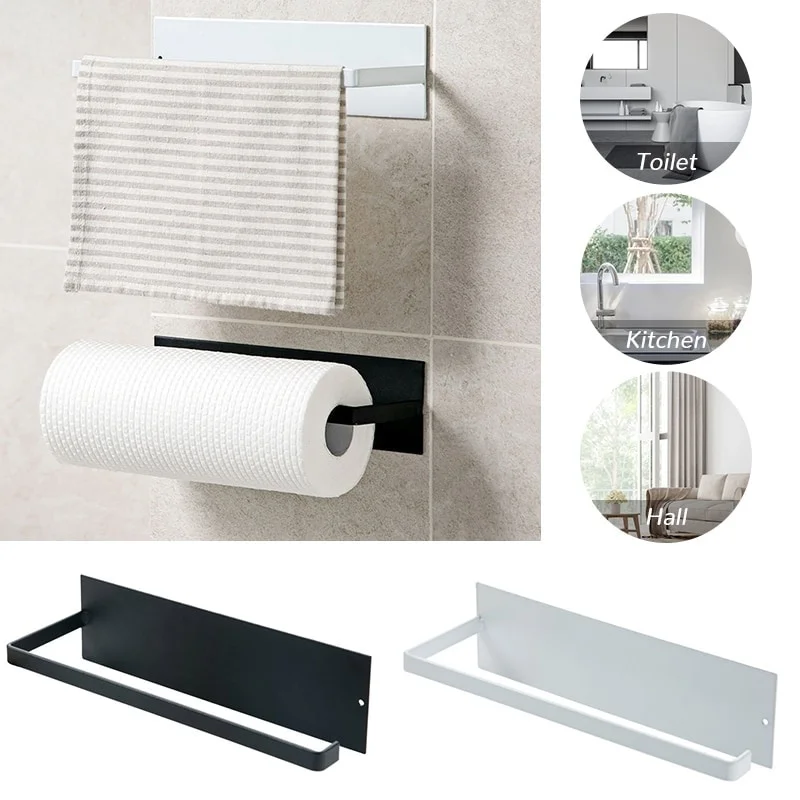 Toilet Wall Mount Toilet Paper Holder Stainless Steel Bathroom Kitchen Roll Paper Accessory Household Towel Accessories Holders