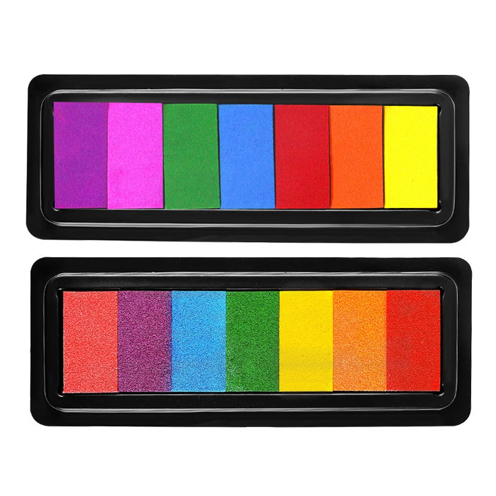 

2 Pcs Ink Pad Colorful Craft Stamp Finger Graffiti Diy Rubber Card Making Stamps Painting