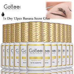 Gollee Banana Scent 5ML Ultra Bonding 1s Dry Glue Waterproof Extension Lash Adhesive Bonder Glue for Eyelash Enhance Bonder Set