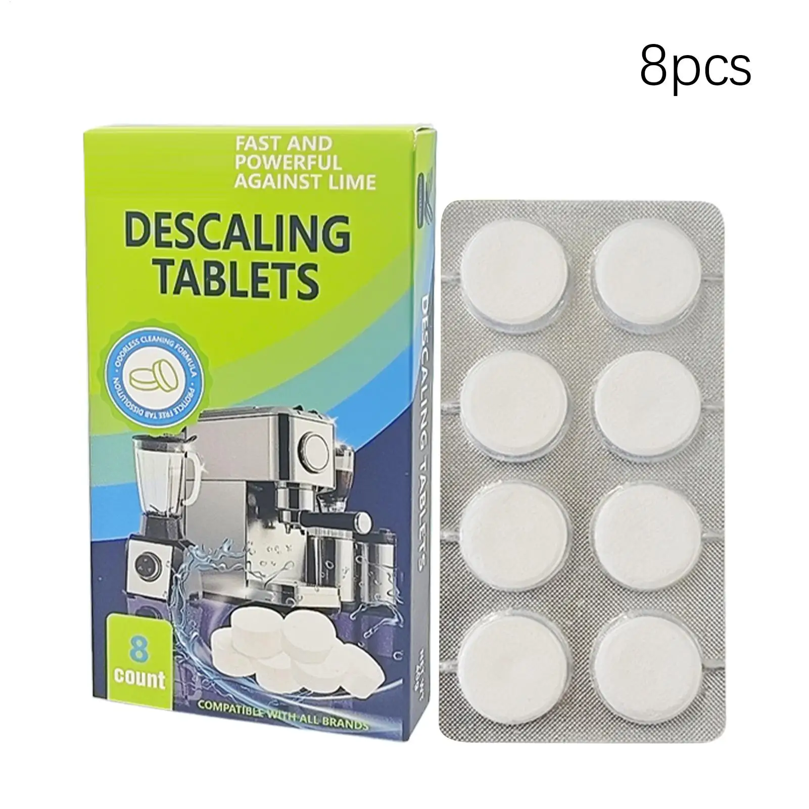 Coffee Machine Descaler Glass Cup Descaling Tablets 8-Count Coffee Maker Cleaner for Stainless Steel Cookware Shower Head Toilet - view 6
