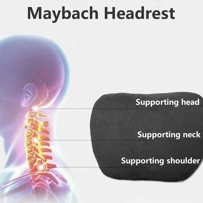 Top Quality Car Headrest Neck Support Seat Soft Neck Pillow Breathable For Maybach S Class Design Universal Protector Neck image 5