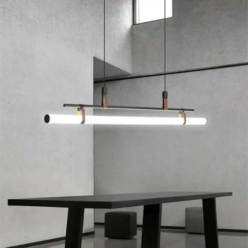 

Modern Retro Pendant Lamp Modern Black Gold Lights Nordic Design Leather Lights For Dining Table Office Cafe Bedrooms Decoration