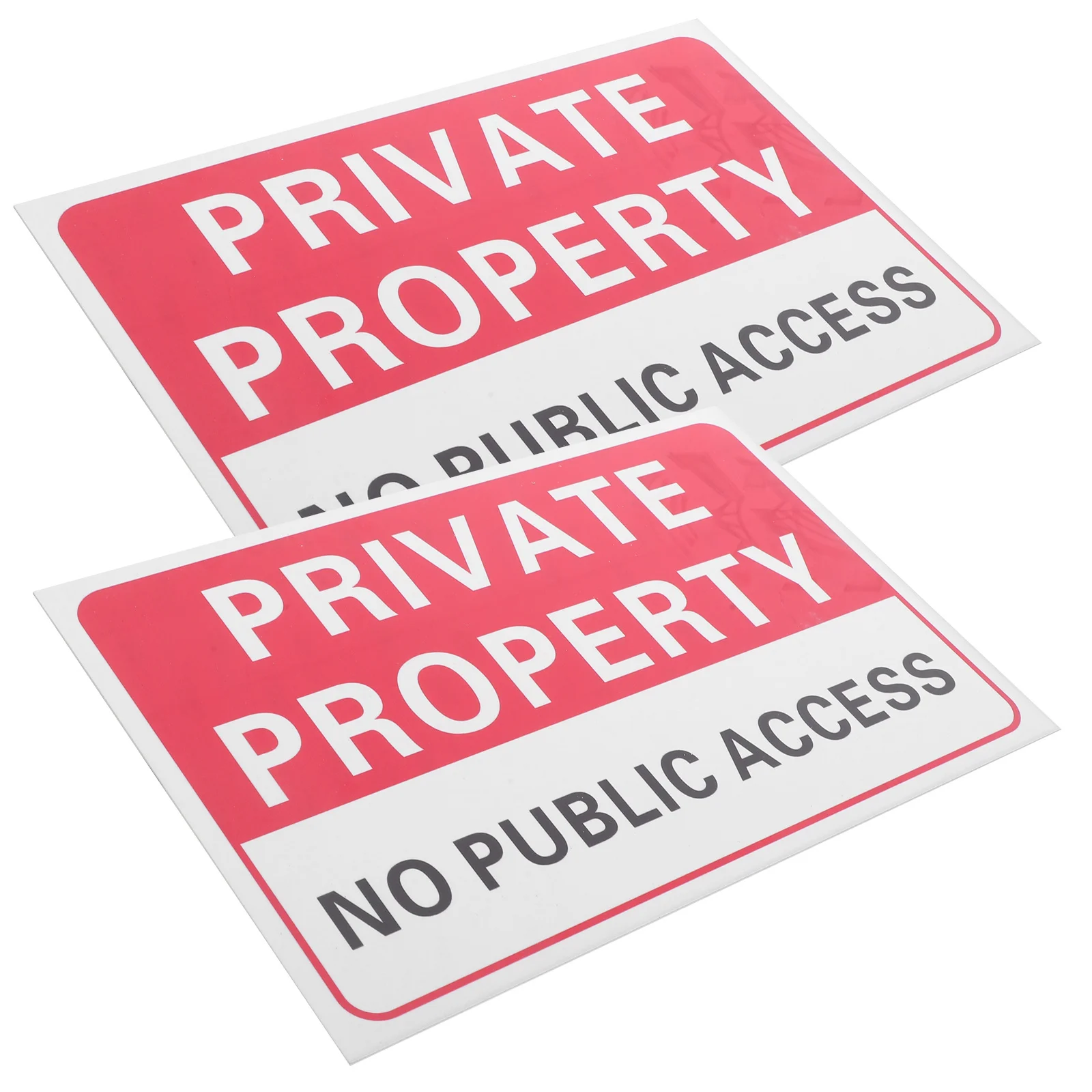 2Pcs Weather Resistant No Trespassing Sign Outdoor Keep Out Warning Decal Self Adhesive Sticker for Property Line Security Use