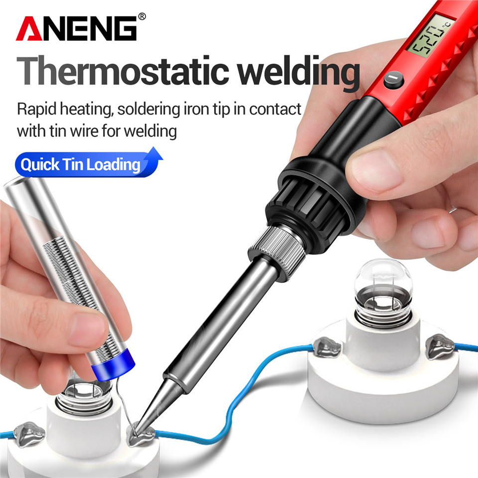  ANENG SL104/SL105 Electric Soldering Iron Professional Digital Display Adjustable Temperature Portable Kit Welding Solder Repair 