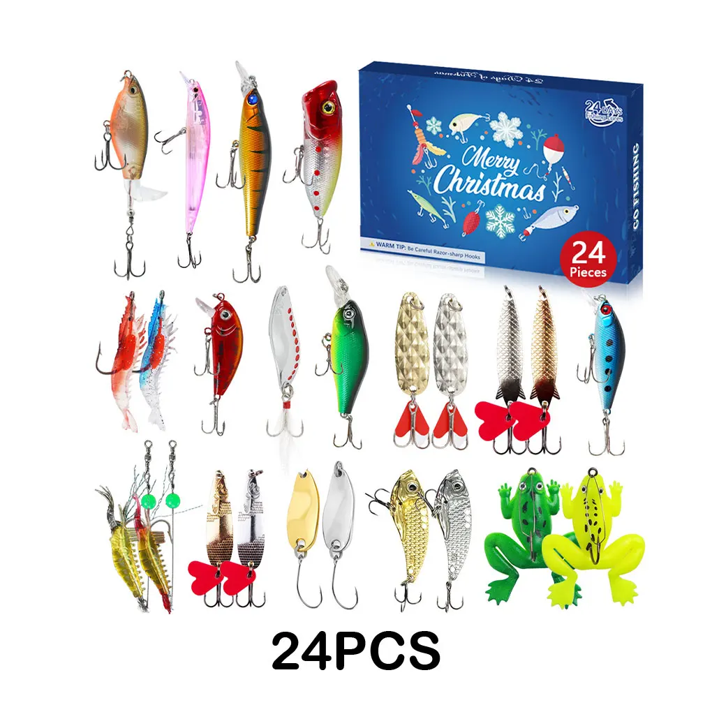 

24PCS Fishing Lures Topwater Popper Bait Hard Bait Artificial Wobblers Plastic Fishing Tackle with Hooks Realistic Plastic Bait