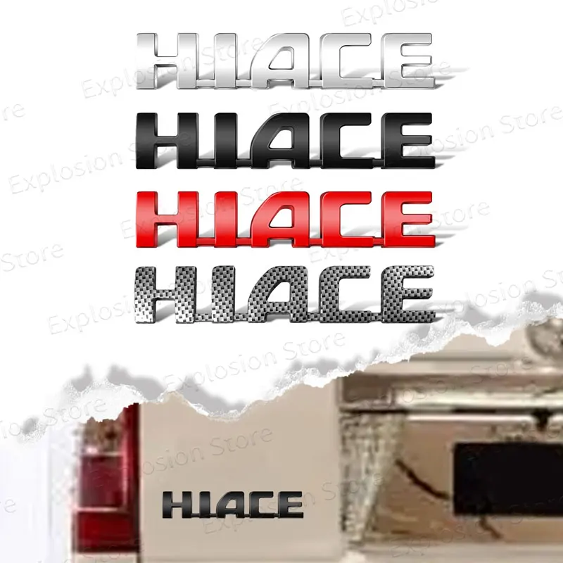 1Pcs ABS Plastic HIACE Letter Logo Car Fender Side Emblem Sticker Rear Bumper Tail Door Trunk Decal Decoration Accessories