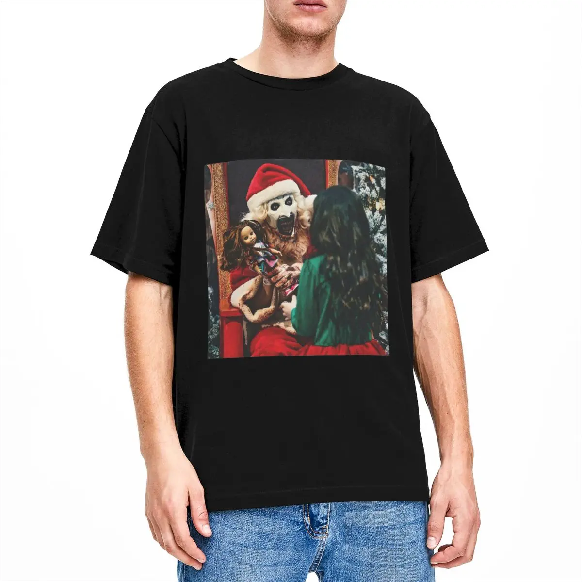 Terrifier Christmas Terrifier 3 Art The Clown T-Shirt Men Vintage Cotton T-Shirts O Neck Tee Shirt Casual Plus Size Clothing