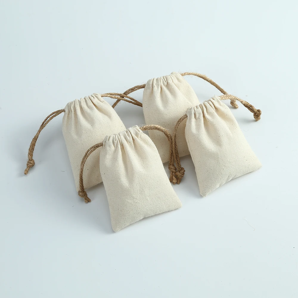 

5pcs Cotton Burlap Jewelry Organizer Gift Bags 8x10cm Earrings Display Small Pouches for Wedding Favors Party Candy Goodie Bag