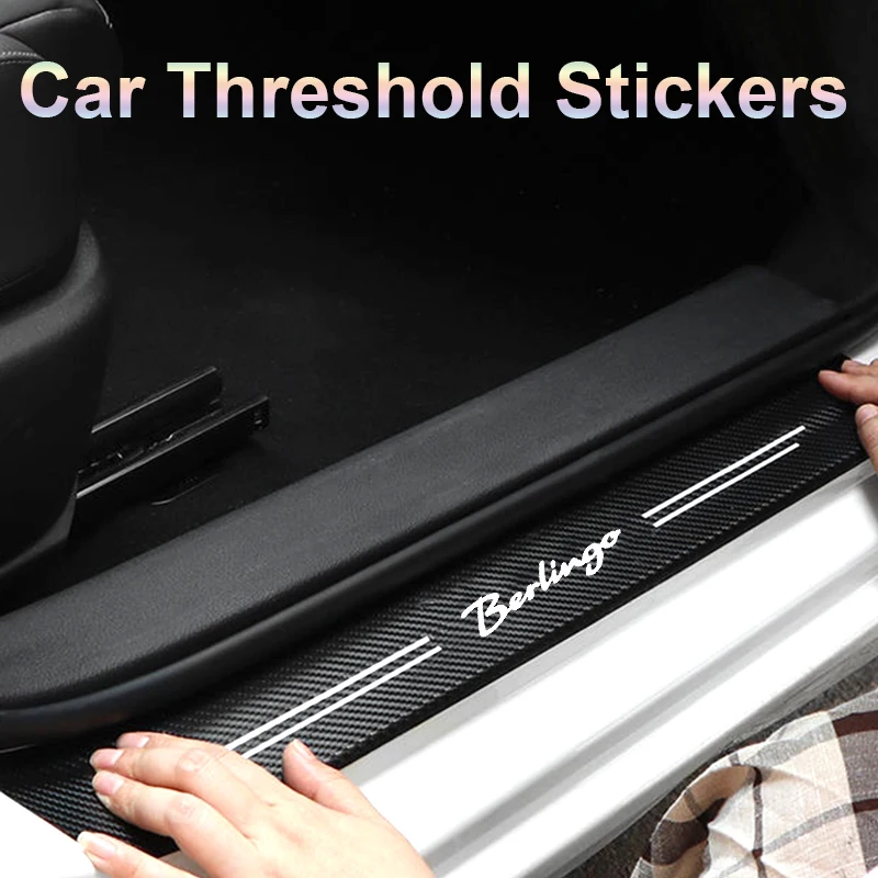 Anti Scratch Scuff Sill Anit Kick Plate Protective Film Decoration Decals Car Rear Trunk Door for Citroen Berlingo Accessories