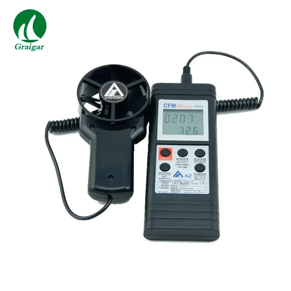 2025年ホットセール AZ8901 ハンディUSB出力 エアフローメーター 風速計 風量計 風速範囲 0.4～35 m/s