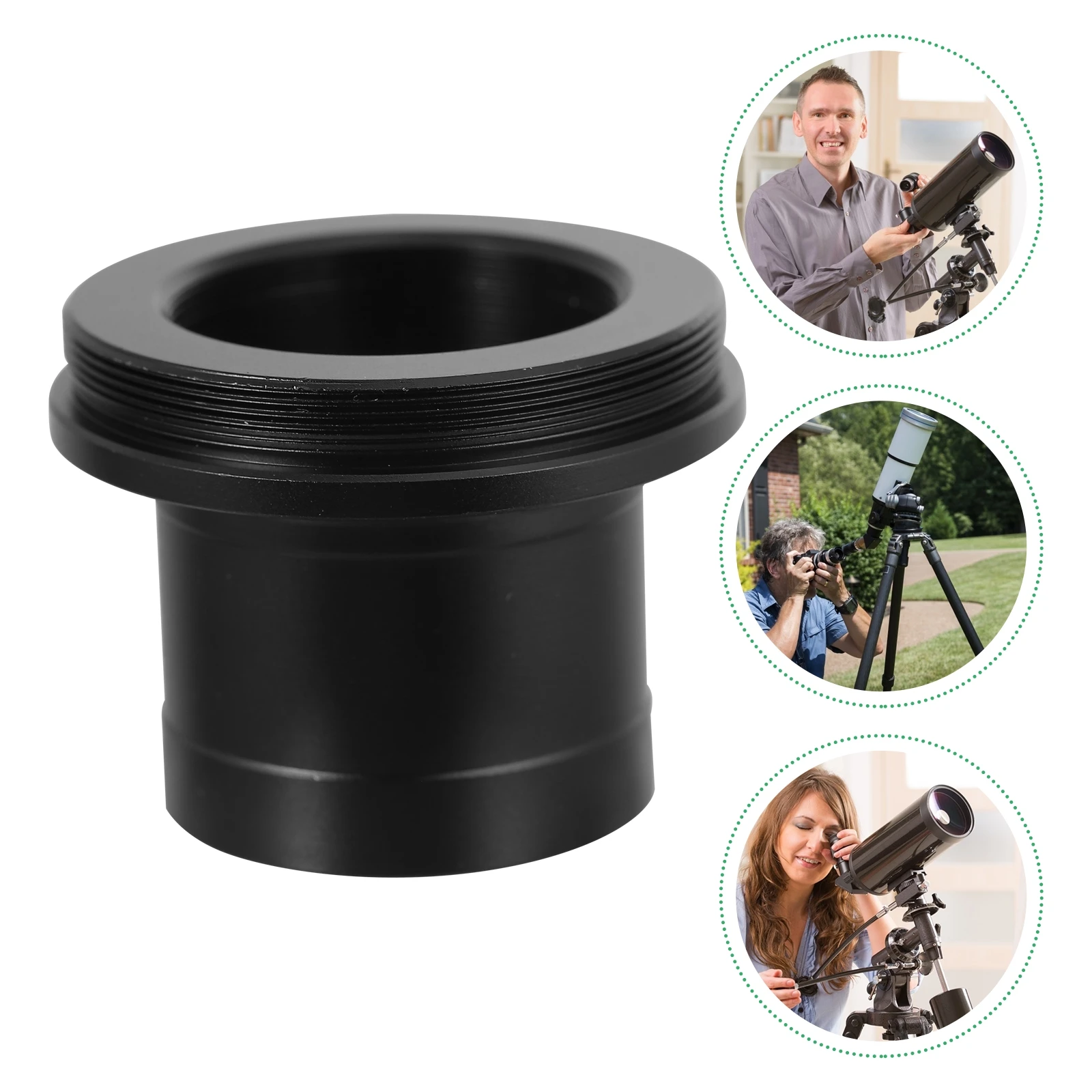 

Telescope Adapter Stainless Steel Eyepiece Holder Camera Mount 1.25 Inch T Adapter Clear Images Long Use Camping Hiking
